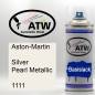 Preview: Aston-Martin, Silver Pearl Metallic, 1111: 400ml Sprühdose, von ATW Autoteile West.